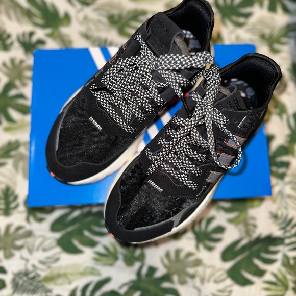 Worn Once Adidas Nite Jogger Black/Orange Mens Size 5.5